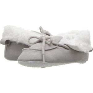Luvable Friends Baby Booties Unisex Infants Moccasin Shoes Gray Size 0-6 Months